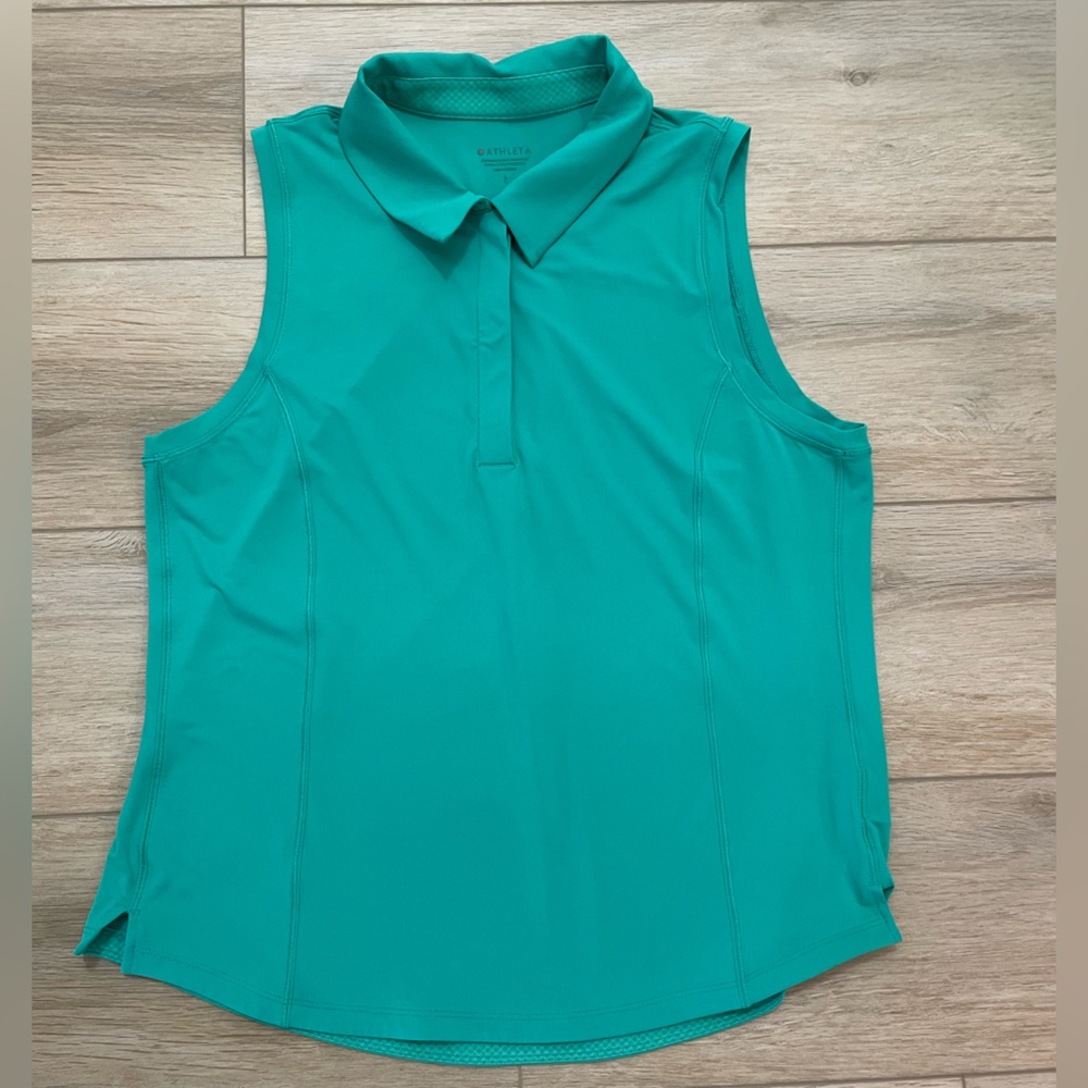 Athleta Advantage Sleeveless tennis golf Polo Top
Size large